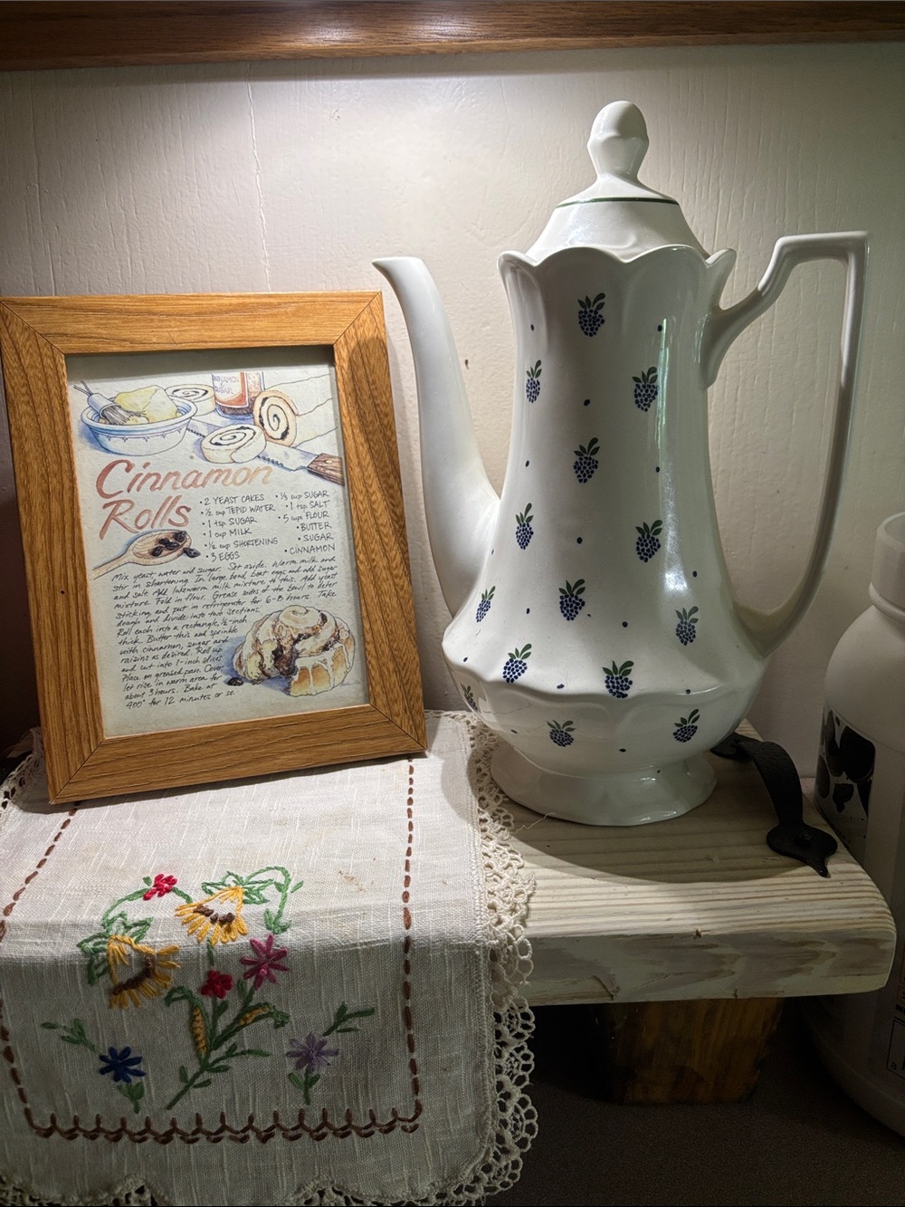 Antique Johnson Brothers  Tall Coffee Pot “Berries” pattern